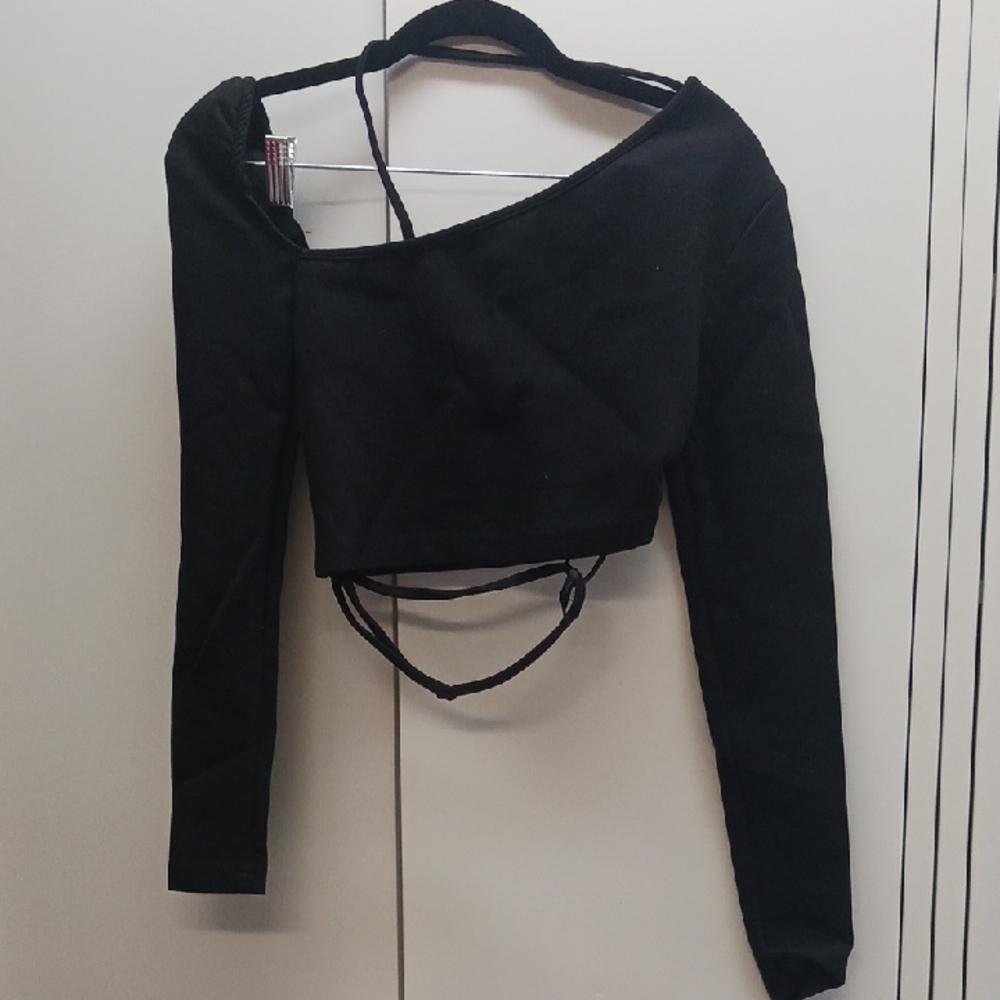 Atoir Black Asymmetrical Cut Out Bodysuit